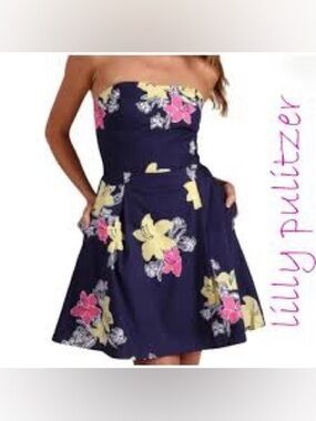 Lilly Pulitzer felicity state of mind strapless lady loves flowers dress